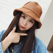 HT2219 ведро Шапки Винтаж ретро плед Для женщин Шапки дамы складной Рыбак шапки в Корейском стиле ведро шапки для Для женщин Панама Шапки