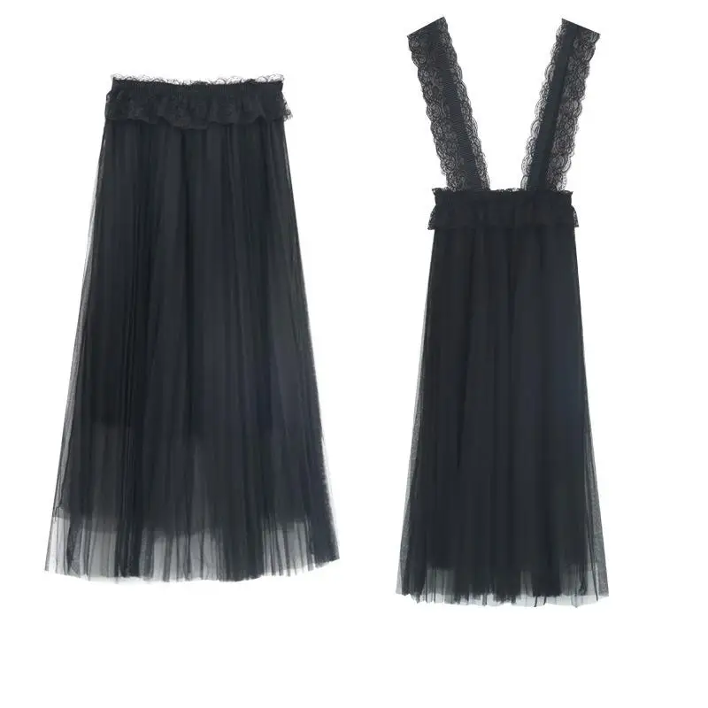 Горячая весна Новое поступление Милая Фея кружева талии Тюль Юбка Гонконг Стиль подтяжки юбка плиссированная юбка 3