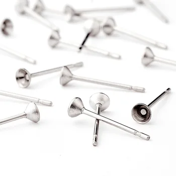 

50pcs Stainless Steel Post Ear Stud Component Ball Head Pins Needles For Earrings Jewelry Findings Making Ornament Free Shipping