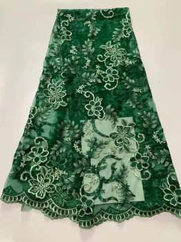

Wholesales!5yards/lot african net lace fabric , nigerian lace fabric high quality french lace for wedding dress free shipping
