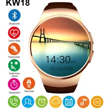 Новые смарт-часы KW18 bluetooth монитор сердечного ритма поддержка sim-карты TF умные часы для iPhone 6 6s plus samsung huawei IOS Android
