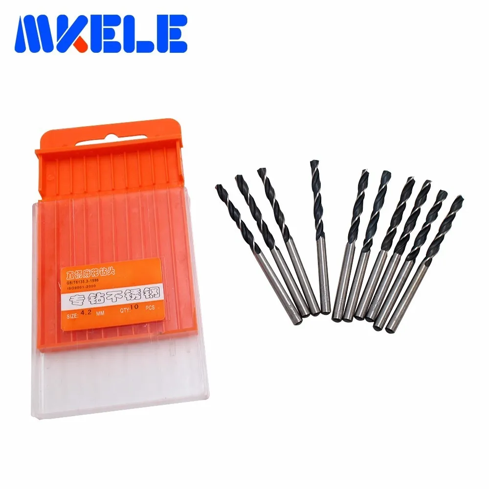 10pcs/box Mini Twist Drill HSS/high-speed Steel Woodworking Drill Tools Chisel Set 1/1.5/2/2.5/3/3.2/3.5/4/4.2/4.5/5/5.2/5.5/6mm