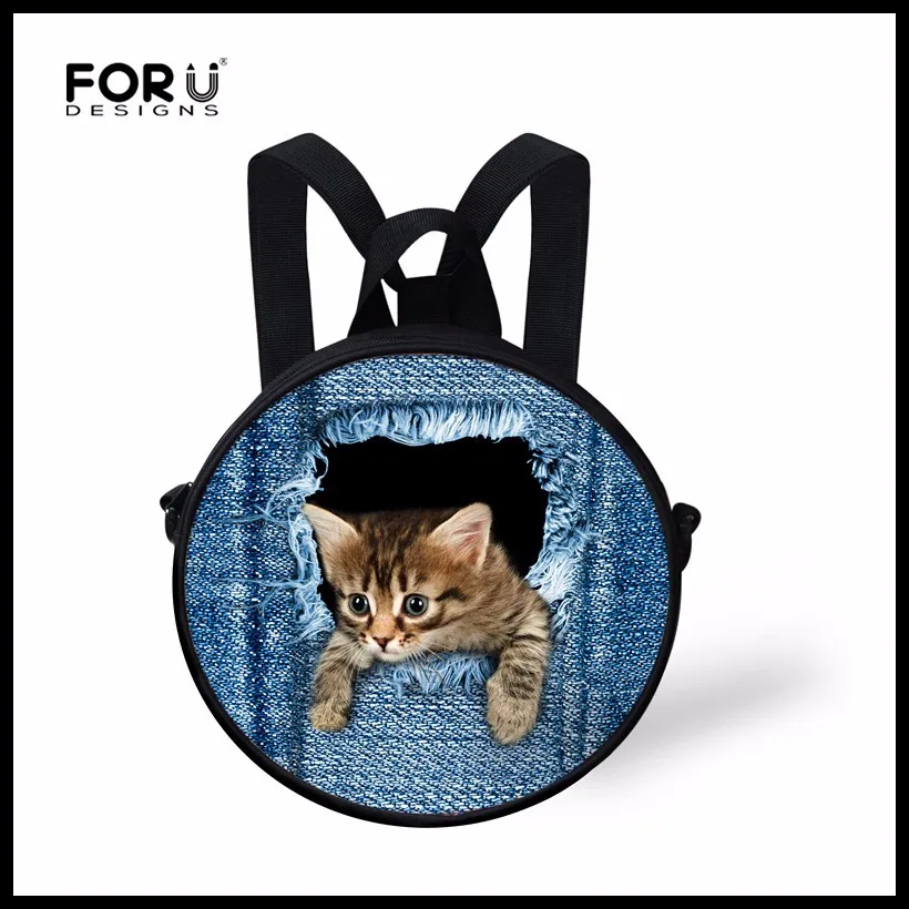 forudesigns cat backpack cute 3d animal denim backpacks for children payment