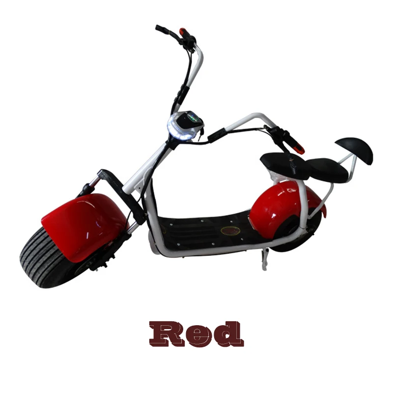 Электрический скутер Citycoco E-Bike Fat Tire с приложением и динамиком Bluetooth два больших сиденья Супер новейший двухколесный городской велосипед для взрослых - Цвет: 12A red