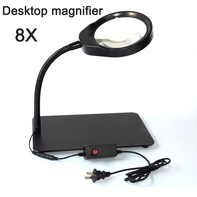 5X8X10X48 Светодиодный светильник лупа и настольная лампа помощь рабочего стола увеличительное устройство/настольное увеличительное стекло