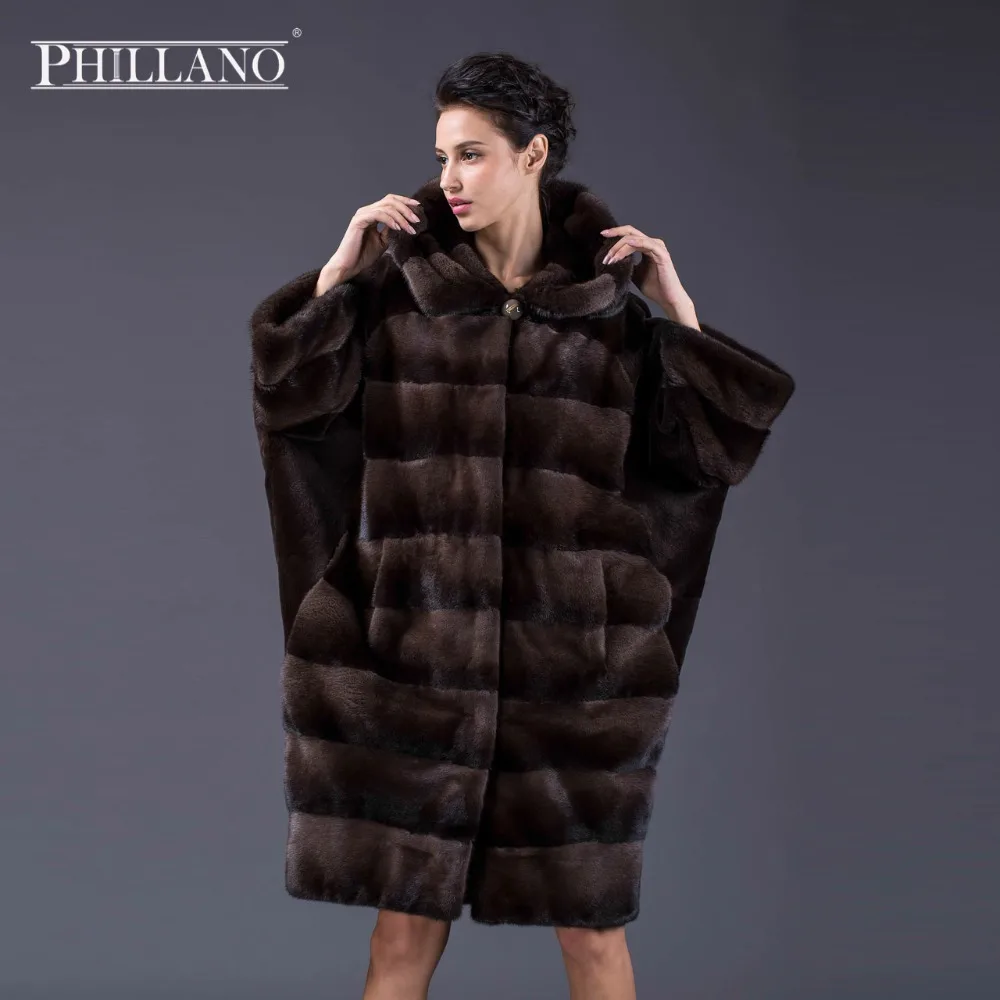 PHILLANO 2016 Стильная Летучая Мышь Фасон Женское Зимнее Полупольто С Капюшоном Новое