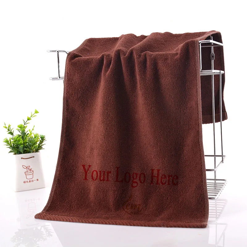 12pcs Embroidery Towel Cotton Bath Towel Custom Embroidered Face Towel Personalized Customized Sports Beach Towel With Logo Soft - Цвет: 12 pieces brown