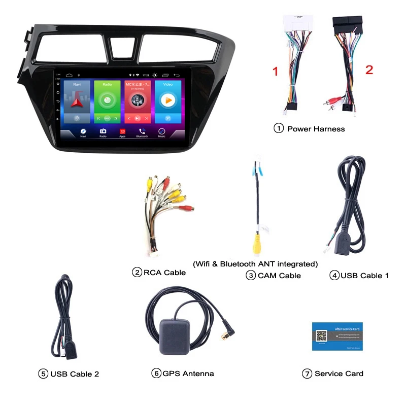 Top Car Android 8.1 Multimedia Player for Hyundai i20 2015-2018 GPS Navigation Device bluetooth steering wheel control support 3