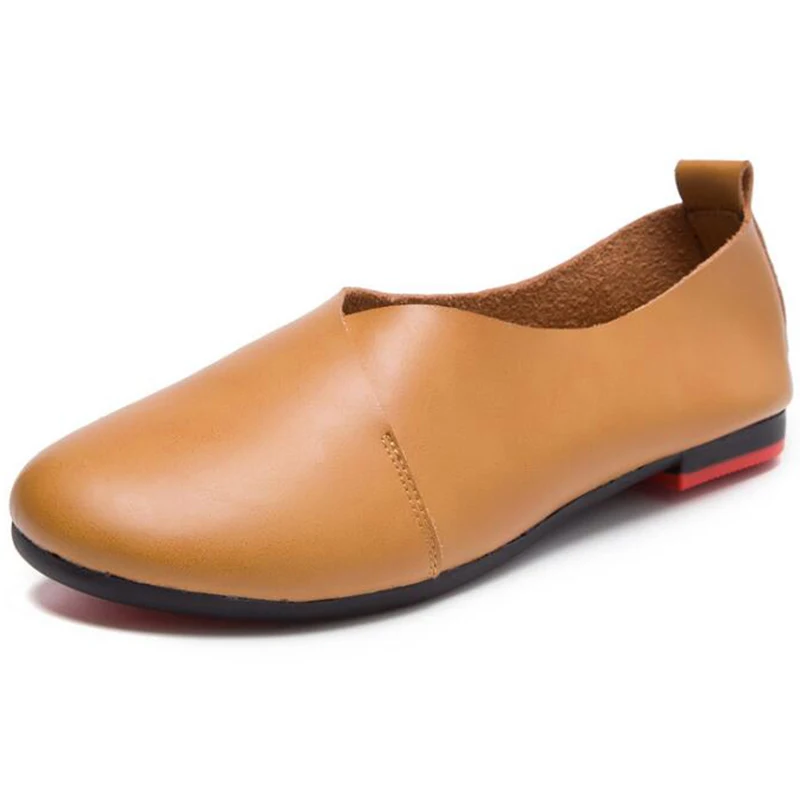 

New quality Women Black White Loafer Shoes Woman Sexy Comfortable Slip-on Genuine Leather Casual Shoes Round Toe Driving shoes