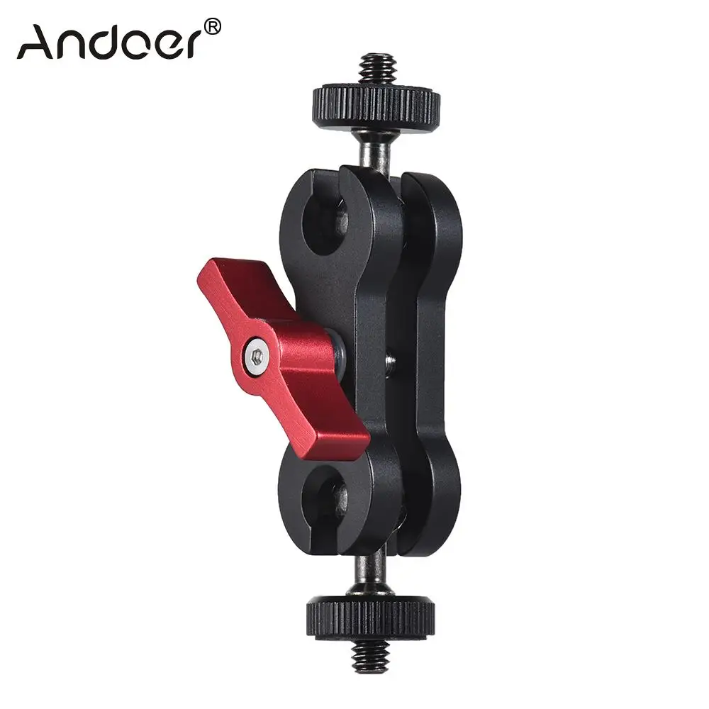 Andoer шарнирное крепление для монитора с двумя шариковыми головками+ 1/" винт для полевого монитора камеры светодиодный светильник для камеры