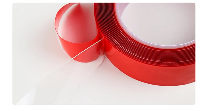 10 мм * 3 м красный, прозрачный силиконовый двухсторонний клейкий стикер для автомобиля высокой прочности без следов клейкая наклейка для