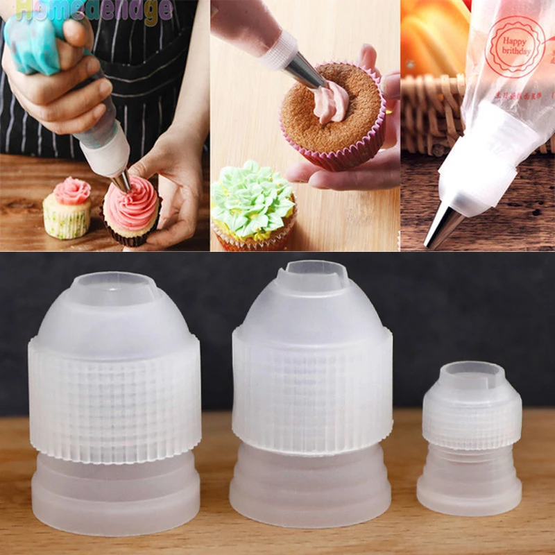 

3 Size Lot Plastic Decorating Mouth Converter Adapter Pastry Tips Connector Cake Decorating Tools Baking Accessories