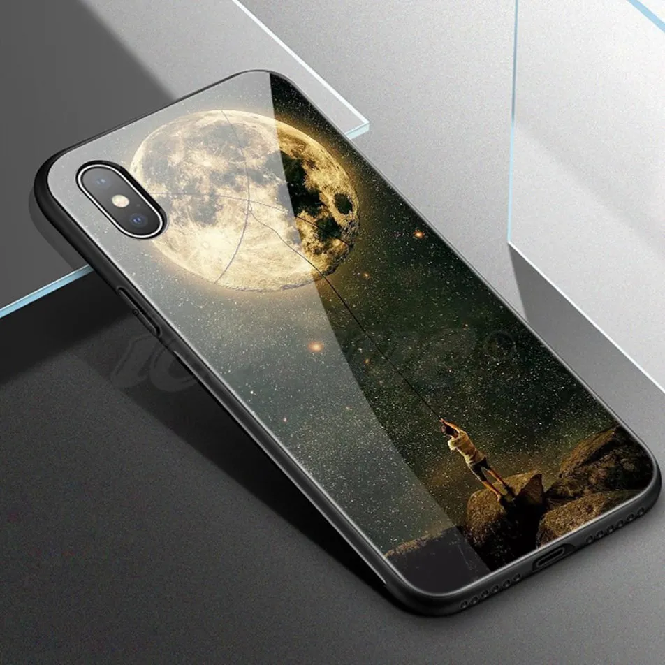 Tempered Glass Case For iPhone X iPhone 8 Plus Case Luxury Space Phone Cover for iPhone 8 6 6s 7 x 8plus Cases for iPhone 7 Plus (12)