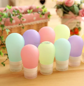 

Free shipping!60ML Silicone Shampoo bottle Travel Shower Gel lotion Refillable Bottle Bathroom Spray bottle MIXED COLOR