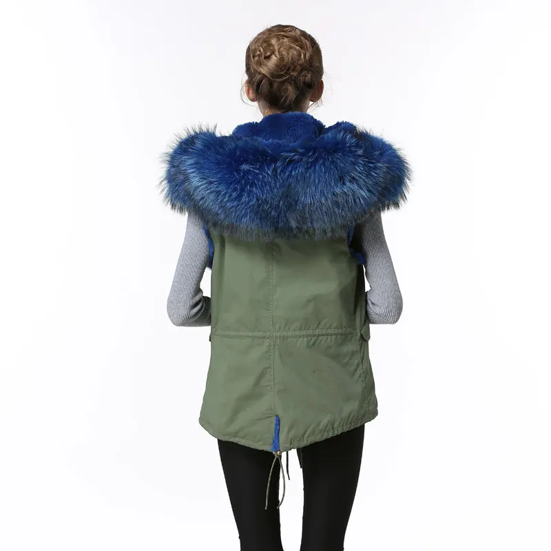 Простой дизайн синий жилет из искусственного меха нашивка на куртку женский жилет