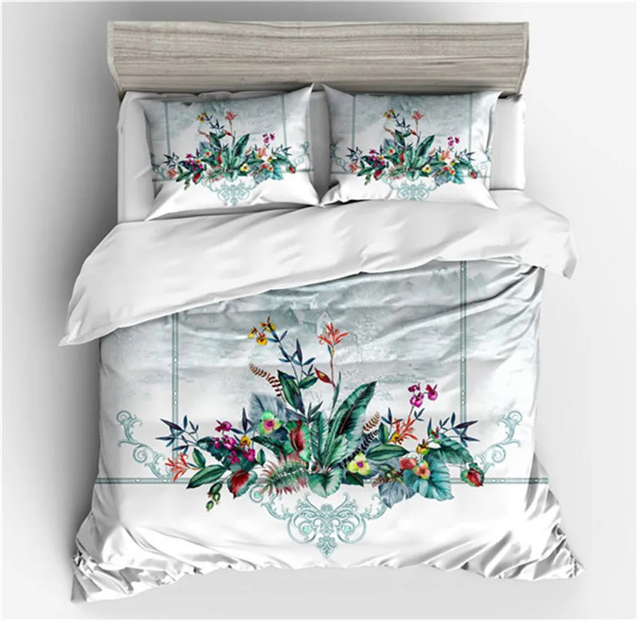 Lai Yin Sun Colored flowers Twin Queen King Size Bedding Sets Pastoral Printed Floral Duvet Cover Set Pillow cases RU/US/UK Size Lai Yin Sun Colored flowers Twin Queen King Size Bedding Sets Pastoral Printed Floral Duvet Cover Set Pillow cases RU/US/UK Size