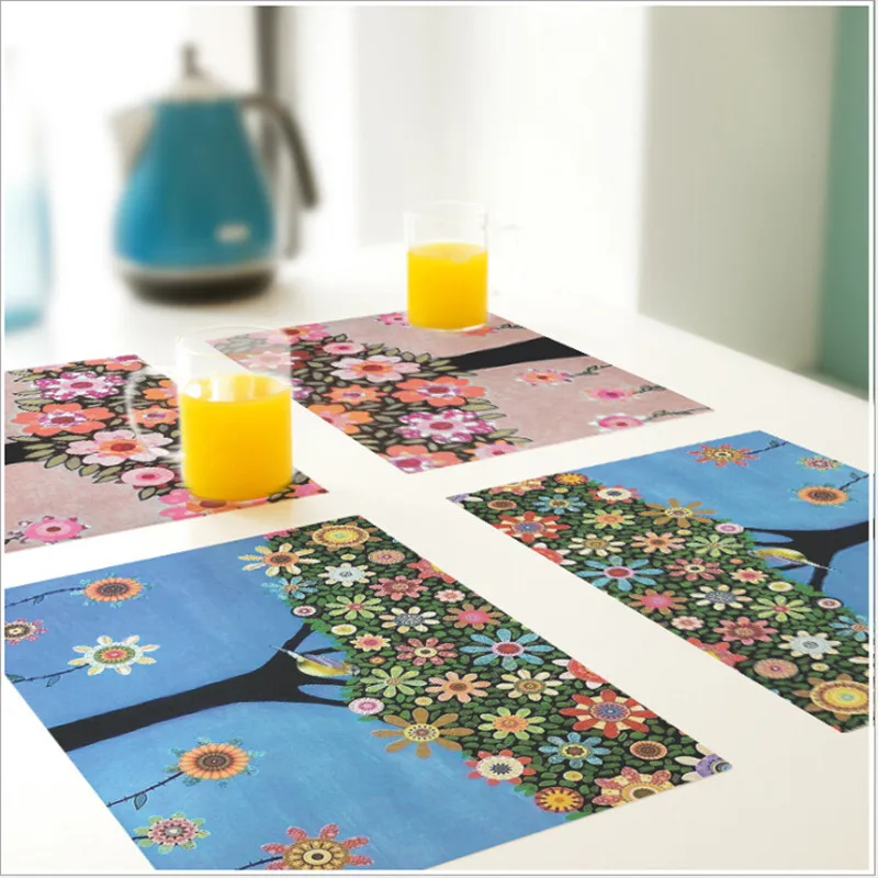 

CFen A's PVC Dining Table Place Mats Waterproof Kitchen Table Mat Craft For Cup Bowl Plate 2pcs