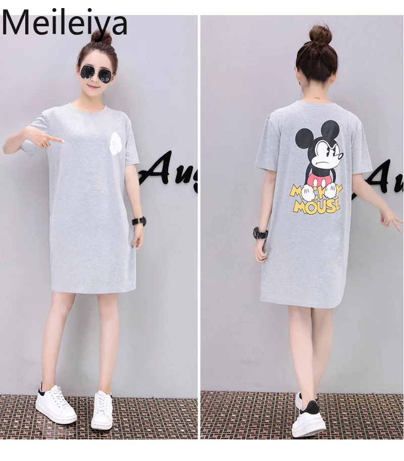 

Women Mickey, Donald Duck Variety Cartoon Character Dress 2019 Summer New Dress