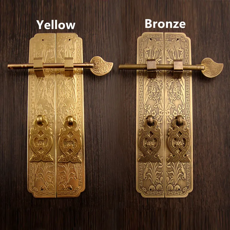 

Vintage Brass Handle,Kitchen Drawer Cabinet Door Bamboo Flowers Handle Furniture Knobs Hardware Cupboard Pull Handles,1 Set