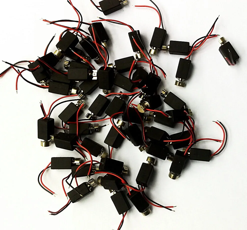 100 piezas de Motor vibrador unids de baja potencia 4*8mm Mini motor DC 4x8mm vibrador buscapersonas micro motor para robótica juguetes Robot Bristlebot DIY