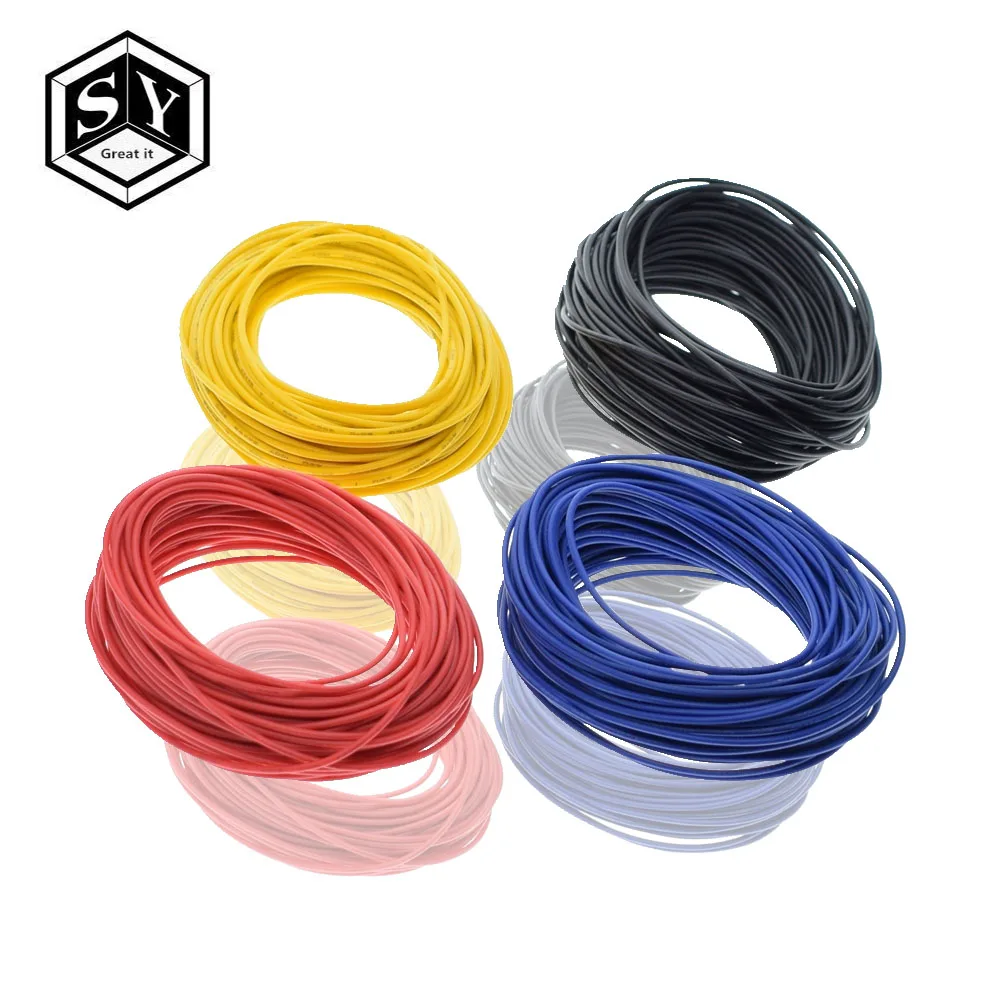 Yellow 10M UL-1007 24AWG Hook-up Wire 80°C 300V Cord DIY Electrical