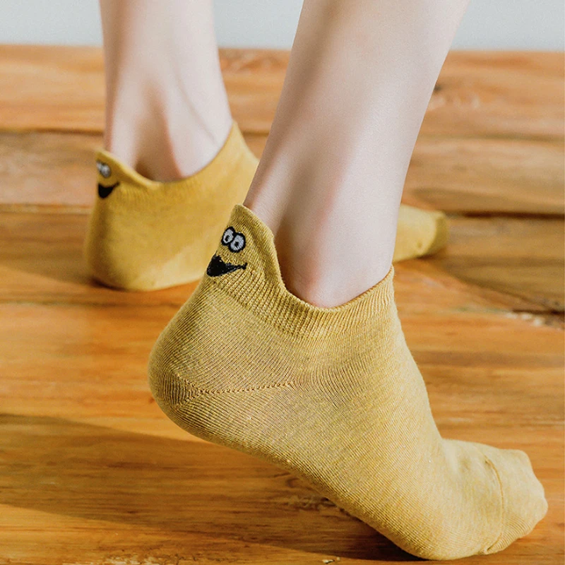 5 пар/компл. 10-Цвет Для женщин спортивные носки с круглым вырезом короткие Лодыжка Низкий вырез Повседневное хлопковые носки