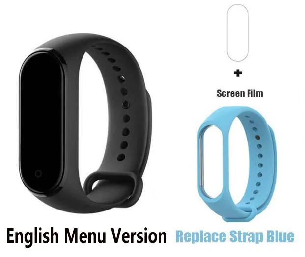 add blue strap Xiaomi mi Band 4 новейший музыкальный Смарт mi band 4 браслет пульсометр фитнес 135 мАч цветной экран Bluetooth 5,0 - Цвет: add blue strap