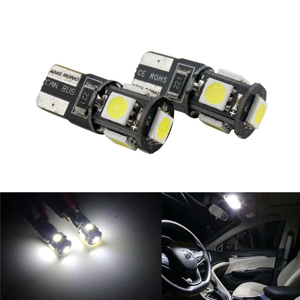 FORD 2x 501 T10 W5W 12V 5 SMD LED XENON PARKING SIDELIGHT BULBS PURE WHITE LIGHT