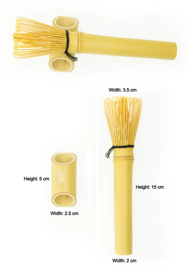 Golden Bamboo Matcha Whisk Practical Long Handle Bamboo Chasen 45 Matcha Powder Whisk Green Tea Chasen Brush Tool & Holder (4)