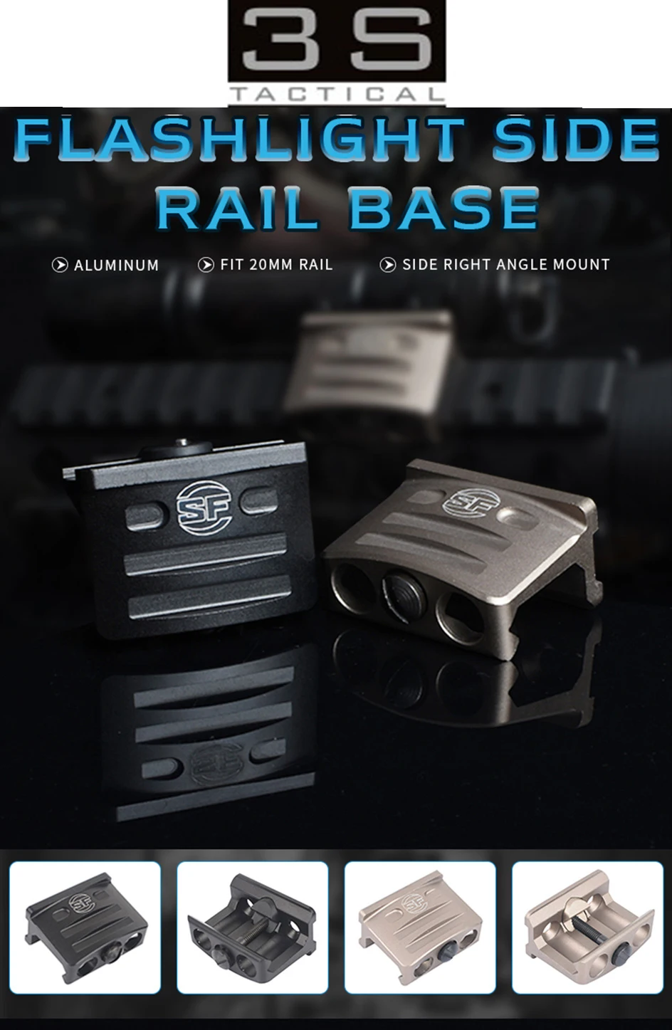 RM45 Off Set держатель тактического фонаря Rail Picatinny 20 мм для Surefir Airsoft M300 M600 Scout Light M600C M600V