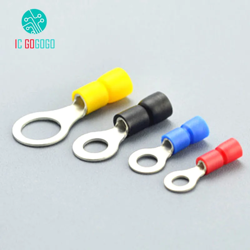 

30pcs RV1.25-3 RV1.25-4 Cold Pressed Insulated Wire Power Supply Cable Connector Electrical Round Insulating Terminal 3mm 4mm