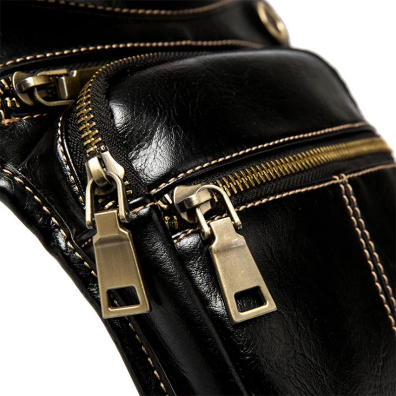 Fashion Waist Pack Men Leather Bag Vintage Drop Leg Bag Pack Thigh Belt Travel Male Motorcycle Riding Waist Pouches