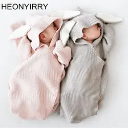 Детский спальный мешок, одеяла, конверт для новорожденных, Детские чехлы с кроличьими ушками, детский Пеленальный конверт, одежда для