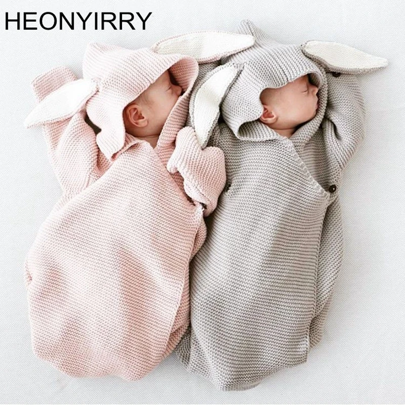 

Baby Sleeping Bag Blankets Envelope for Newborns Baby Covers Rabbit Ear Swaddling Baby Wrap Photography Baby Clothes
