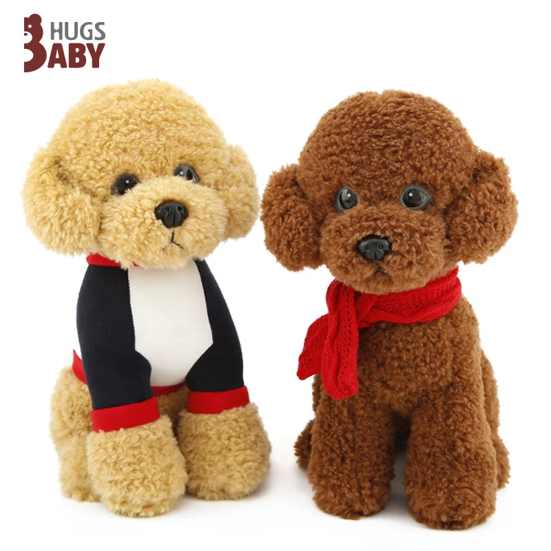 22/32cm Super Cute Simulation Teddy Dog Plush Toys Dolls Wearing Scarf Wear Clothes Poodle Dogs For Children Kids Birthday Gifts | Игрушки и