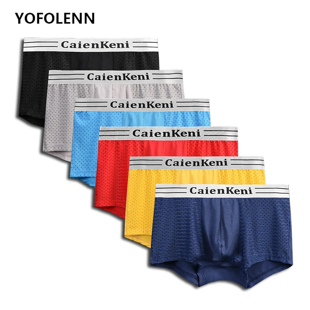 

6 Colors Modal Men Underwear Boxer Mesh breathable Man Short Mens Seamless Sport Shorts Fishnet Transpar Boxers Male Underpants