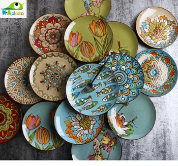 Safety Flower Style Cake  Handpainted Dishes And Plates Porcelain Pastry Fruit Tray Ceramic Tableware For Steak Dinner