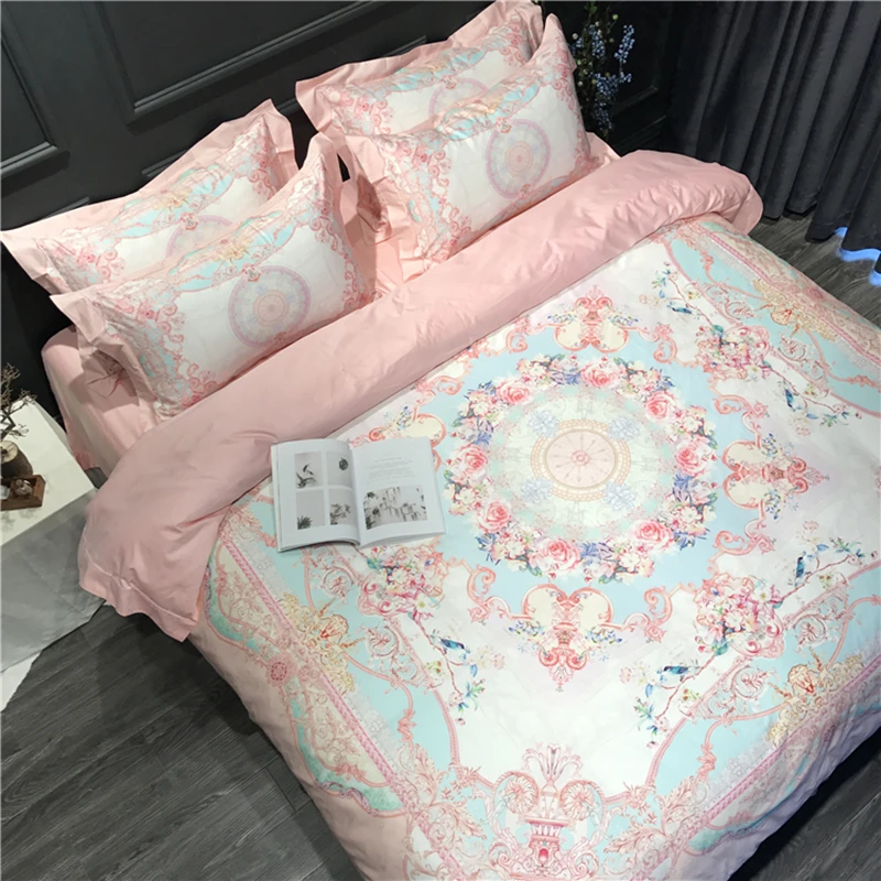 High quality europe royal palace cotton wedding King/Queen Size bedding