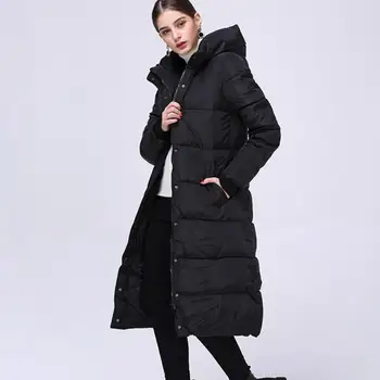 

2018 Women Winter Jacket Coat Down Parka Coat Plus Size Long Warm Loose Hooded Coat Snow Wear Cotton-padded Jacket
