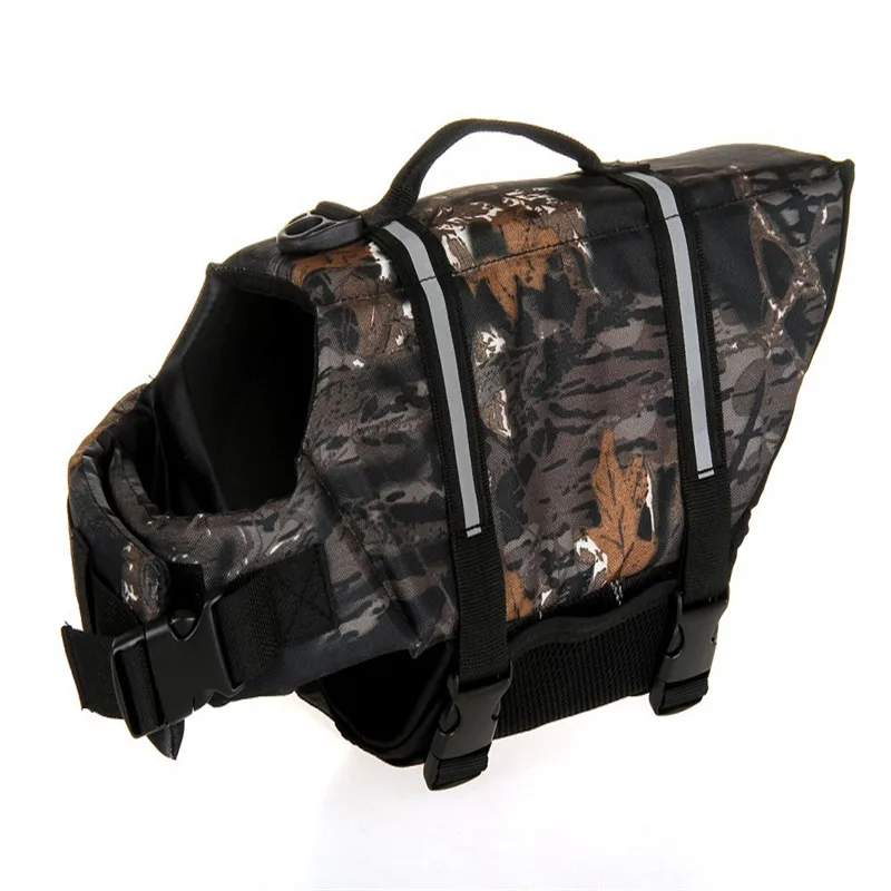 camouflage dog life jacket life suit life vest collar harness saver pet