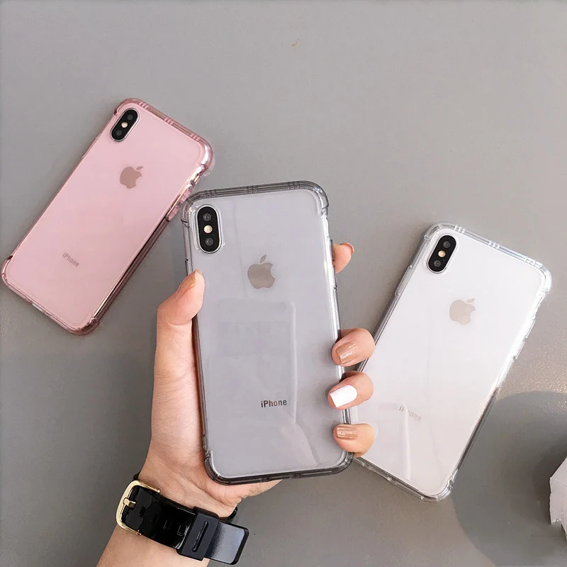 

Simple Anti-knock Shockproof Case for iphone X XR XS XS Max 6 6s 7 8 plus Clear Soft tpu case protective cover capa