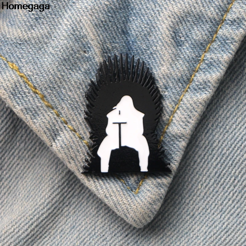

Homegaga Game of thrones Iron Throne Zinc cartoon Funny Pins backpack clothes brooches for men women hat decoration badges D1915