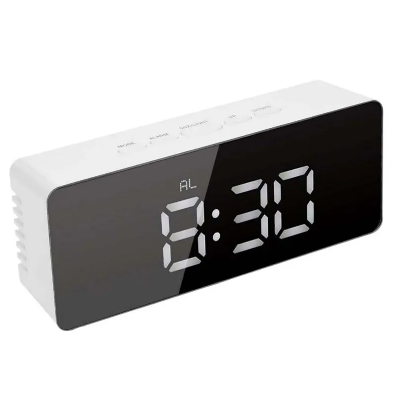 Digital LED Creative Mirror Alarm Clock Plastic Mirror Alarm Clock ...