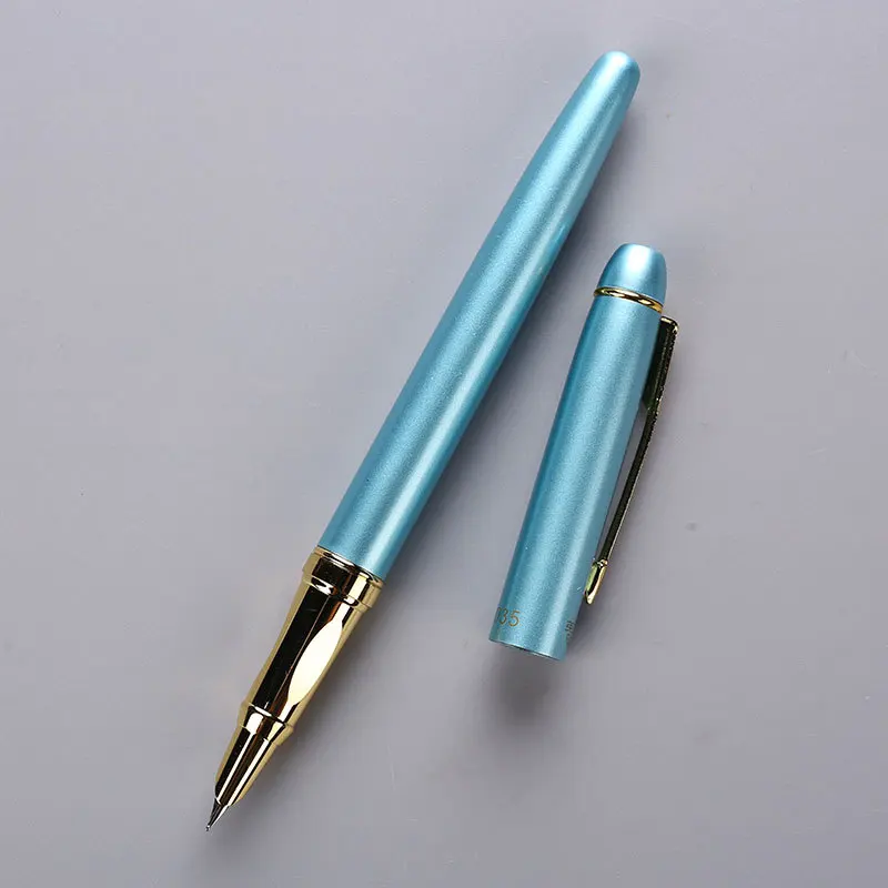 1 шт. 4 цвета ручки Iraurita авторучка золотой металлический стержень авторучка каллиграфия ручки малыша канцелярские школьные принадлежности офис - Цвет: Синий