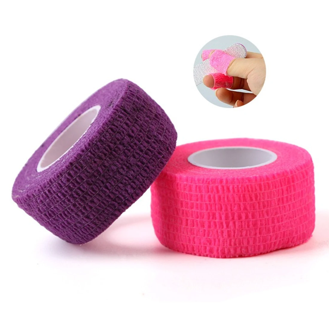 

Random Colors Finger Protect Non-woven Bandage Adhesive Elastic Tape Nail Polish Remover UV GEL Take Off 1 Roll Manicure Wrap