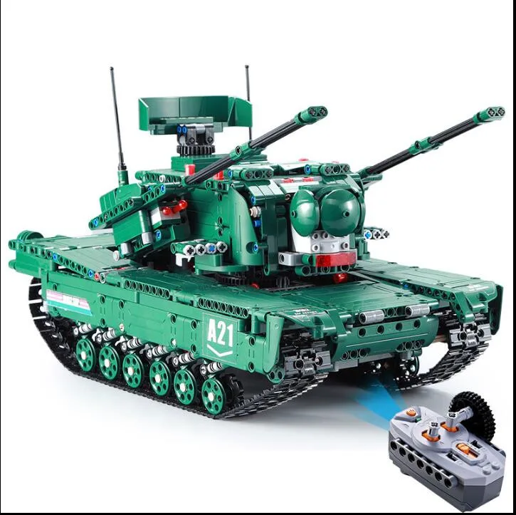 

C61001 remote control technology M1A2 series military tank children toy blocks toys Compatible with