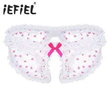 IEFiEL сексуальное мужское нижнее белье Отделка с кружевными оборками с узором «пот-сердце» прозрачные трусики в форме треугольника