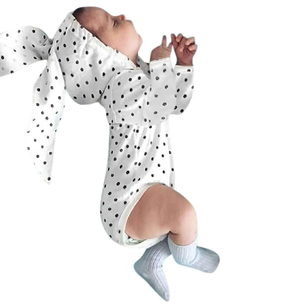 

Baby Girl Clothes Newborn Baby Girls Baby Rompers soft Cotton cute Ear Dot Print Jumpsuit Hooded Romper Outfits Climbing Clothes