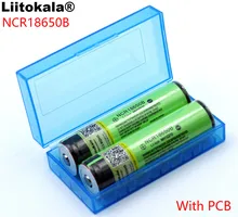 Liitokala 2 adet korumalı orijinal 18650 NCR18650B 3400mAh şarj edilebilir ı ı ı ı ı ı ı ı ı ı ı ı ı ı ı ı ı ı ı ı li-ion pil ile PCB 3.7V için el feneri saklama kutusu