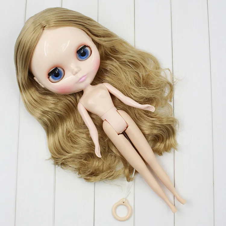 

Free shipping Nude Blyth Doll 230BL0772 Golden hair without bangs Suitable For DIY Change Toy For Girl